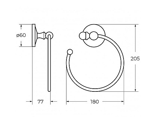 Полотенцедержатель Art&Max Antic Crystal AM-2680SJ-Do Золото