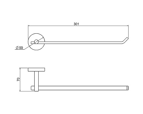 Полотенцедержатель Aquatek Бетта AQ4619MB Черный матовый