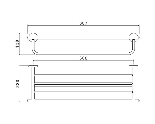 Полка для полотенец Aquatek Оберон AQ4215CR Хром