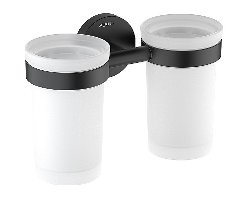 Стакан для зубных щеток Aquatek Европа AQ4117MB двойной Черный матовый