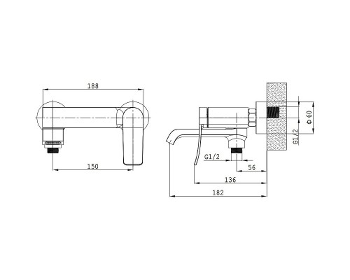 Смеситель для ванны Splenka S31.30 Хром