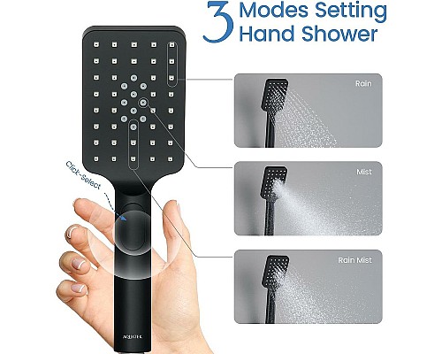 Ручной душ Aquatek Лира Select 80 3 jet AQ2005MB Черный матовый