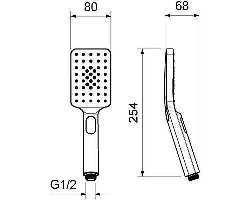 Ручной душ Aquatek Лира Select 80 3 jet AQ2005MB Черный матовый