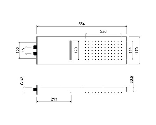 Верхний душ Aquatek 2 jet AQ2085CR Хром