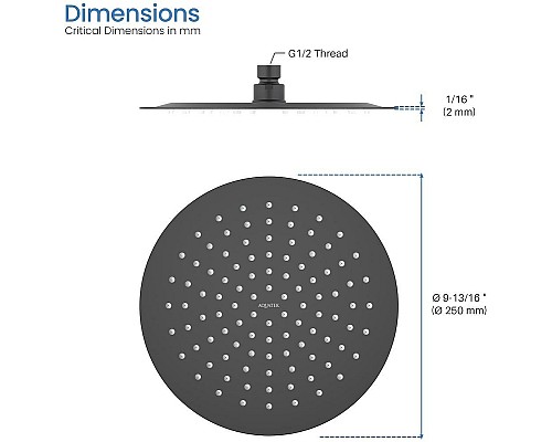 Верхний душ Aquatek AQ2073MB Черный матовый