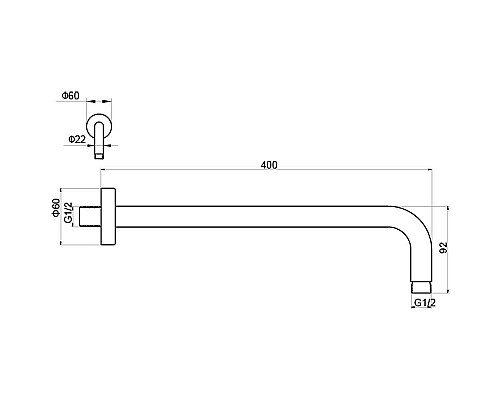 Кронштейн для верхнего душа Aquatek AQ2176MB Черный матовый