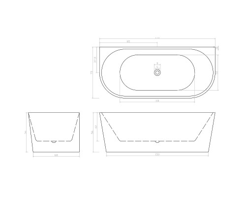 Акриловая ванна Ceruttispa Vettore W 170x75 CT9345 без гидромассажа