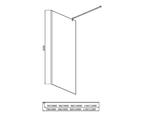 Душевая перегородка Aquatek 100 AQ WIW Print 10020BL профиль Черный стекло прозрачное