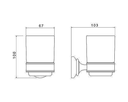 Стакан для зубных щеток Aquatek Классик AQ4504PG Полированное золото