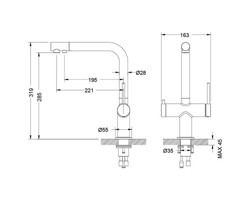 Смеситель для кухни Aquatek Европа AQ1385MB Черный матовый