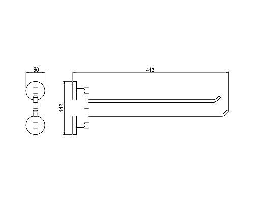 Полотенцедержатель Aquatek Бетта AQ4613MB двойной поворотный Черный матовый