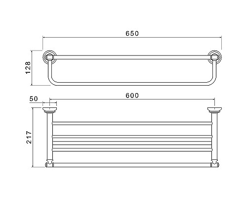 Полка для полотенец Aquatek Классик AQ4515PG Золото