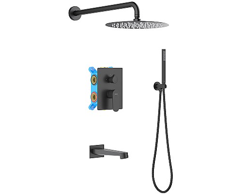 Душевая система Aquatek Оберон AQ1273MB Черная матовая
