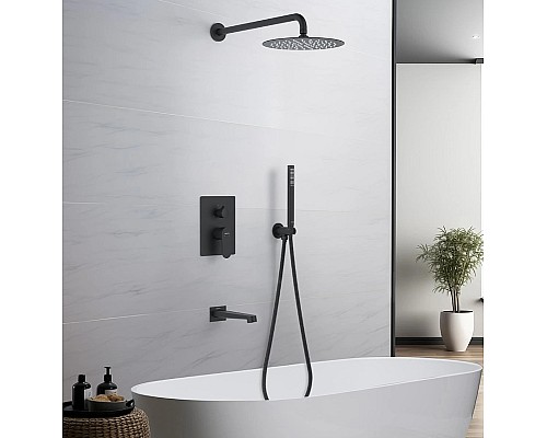 Душевая система Aquatek Оберон AQ1273MB Черная матовая