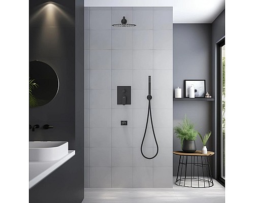Душевая система Aquatek Оберон AQ1273MB Черная матовая