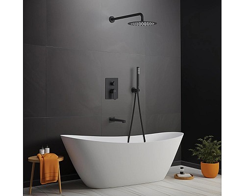 Душевая система Aquatek Оберон AQ1273MB Черная матовая