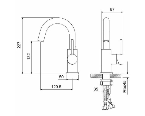 Смеситель для раковины Aquatek Европа AQ1307CR Хром