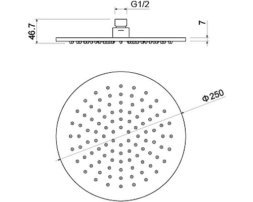 Верхний душ Aquatek AQ2077MB Черный матовый