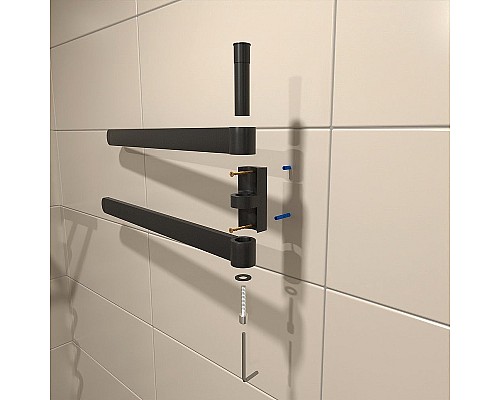 Полотенцедержатель Altasan Лотос ЛТ61ЧМ двойной поворотный Черный матовый