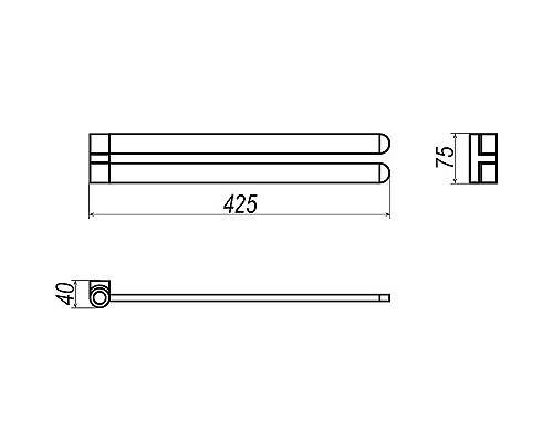Полотенцедержатель Altasan Лотос ЛТ61ЧМ двойной поворотный Черный матовый