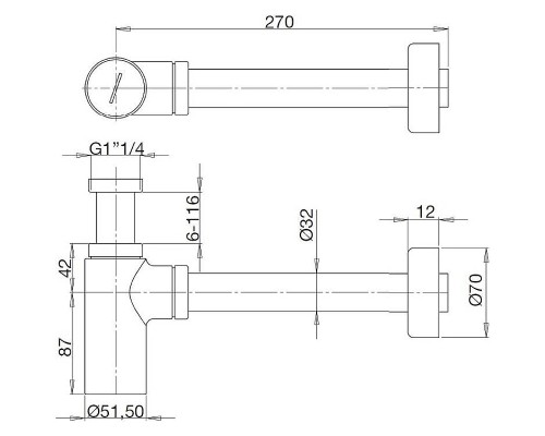 Сифон для раковины Webert AC0020010 Золото