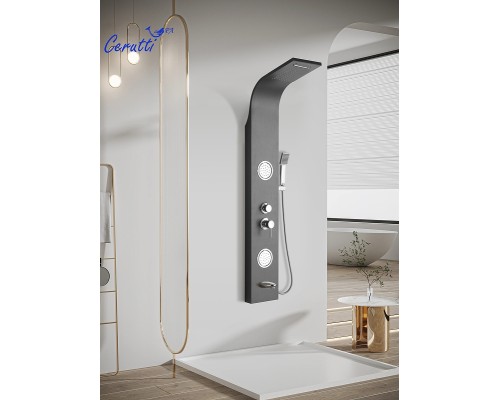 Душевая панель Ceruttispa Twin BS CT9986 с гидромассажем Хром