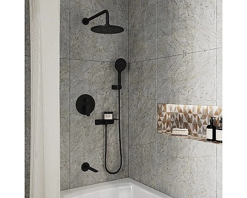 Душевая система Milardo Rora RORBL03M68 Черная матовая