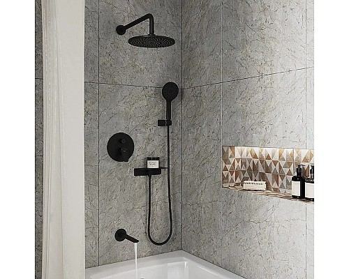 Душевая система Milardo Rora RORBL03M68 Черная матовая