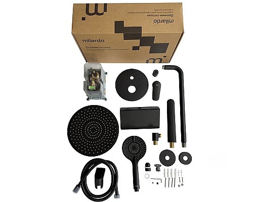 Душевая система Milardo Rora RORBL03M68 Черная матовая