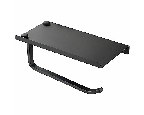 Держатель туалетной бумаги Haiba HB330-7 с полкой Черный матовый