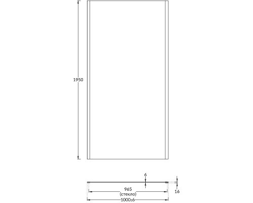 Душевая стенка Kerama Marazzi Vetro 100 VE.100.FP.CR профиль Хром стекло прозрачное