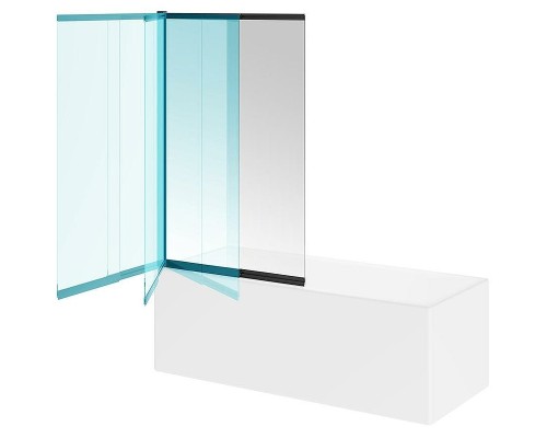 Шторка на ванну Kerama Marazzi Vetro 100 VE.100.BSD.BLK.M профиль Черный матовый стекло прозрачное