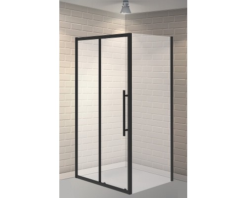 Душевой уголок Esbano Flex 110x90 профиль Черный стекло прозрачное