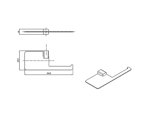 Держатель туалетной бумаги Raglo R301.03.06 с полкой Черный матовый