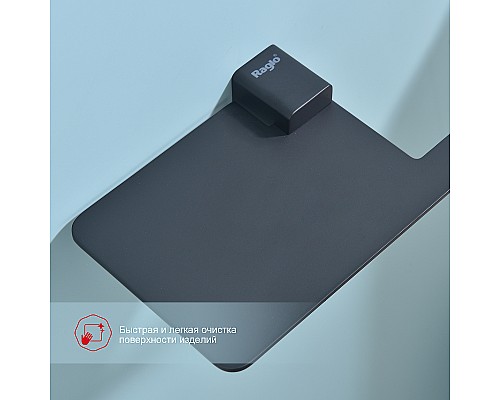 Держатель туалетной бумаги Raglo R301.03.06 с полкой Черный матовый