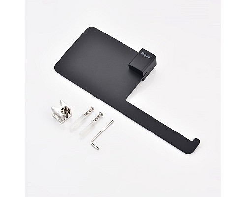 Держатель туалетной бумаги Raglo R301.03.06 с полкой Черный матовый