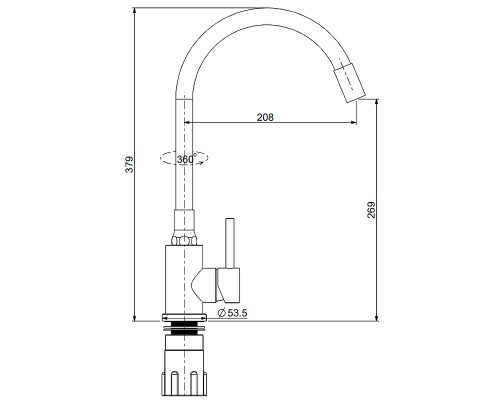 Смеситель для кухни Splenka S201.4407.05 Сатин Серый