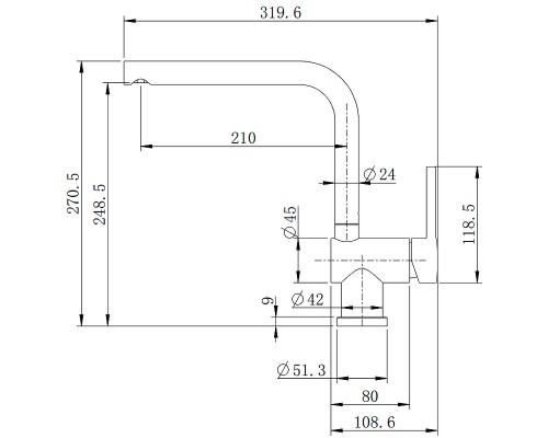Смеситель для кухни Splenka S205.40.06 Черный матовый