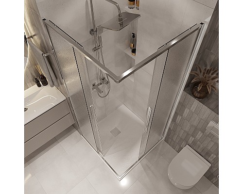Душевой уголок Niagara Nova 100х100 NG-3624-34 профиль Хром стекло шиншилла