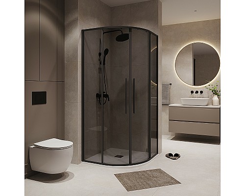 Душевой уголок Niagara Nova 80х80 NG-2825-34BLACK профиль Черный матовый стекло тонированное