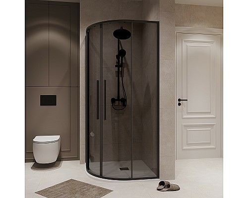 Душевой уголок Niagara Nova 80х80 NG-2825-34BLACK профиль Черный матовый стекло тонированное