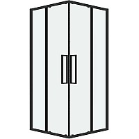 Душевой уголок Grossman Cosmo 80х80 300.K33.02.8080.21.00 профиль Черный матовый стекло прозрачное