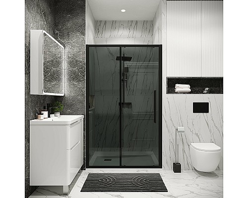 Душевая дверь Grossman Cosmo 100 100.K33.02.100.21.10 профиль Черный матовый стекло тонированное