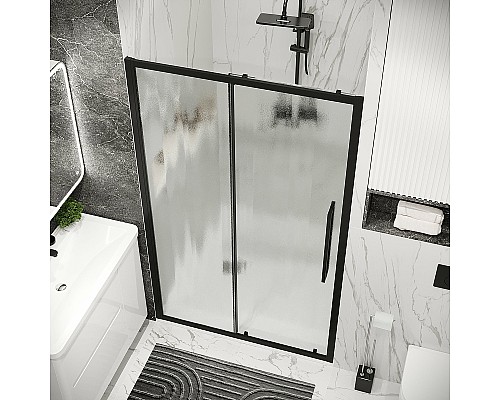 Душевая дверь Grossman Cosmo 100 100.K33.02.100.21.02 профиль Черный матовый стекло шиншилла