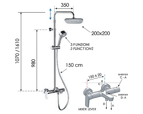 Душевая система Remer Dream D34AAD20 Хром