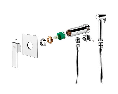 Гигиенический душ со смесителем Remer Qubica Q65W Хром