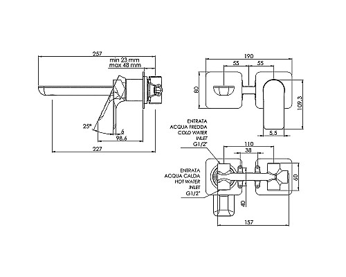 Смеситель для раковины Remer Infinity I15PLXV Сталь