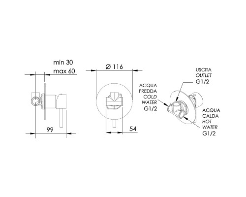 Смеситель для душа Remer X-Style X30LXV Сталь
