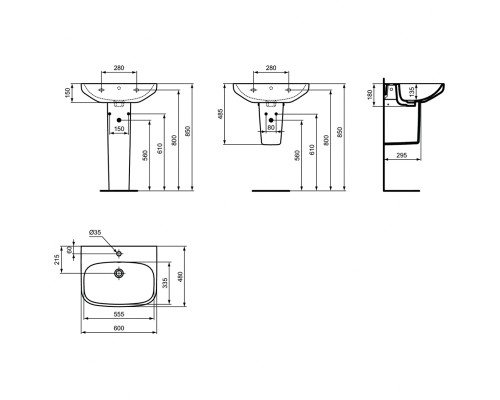 Раковина Ideal Standard I.Life A 60 Евробелая