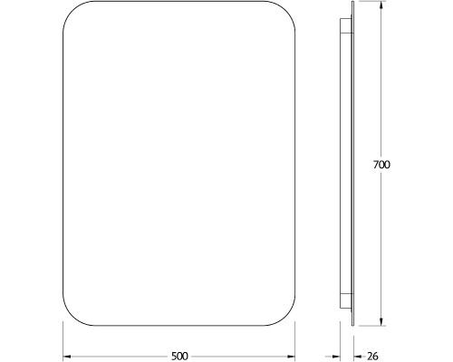 Зеркало Defesto Opti 50x70 с подсветкой 21W-4500К/Сенсорный выключатель/Нейтральный белый свет